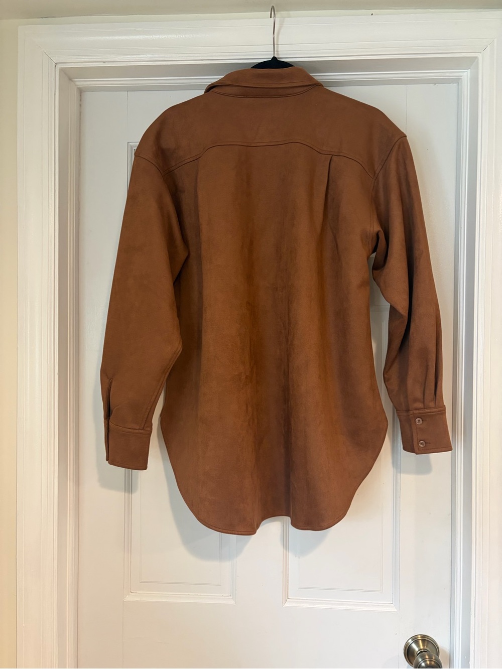 LOFT Rust-Brown Suede-Look Shirt Jacket - Picture 5 of 7